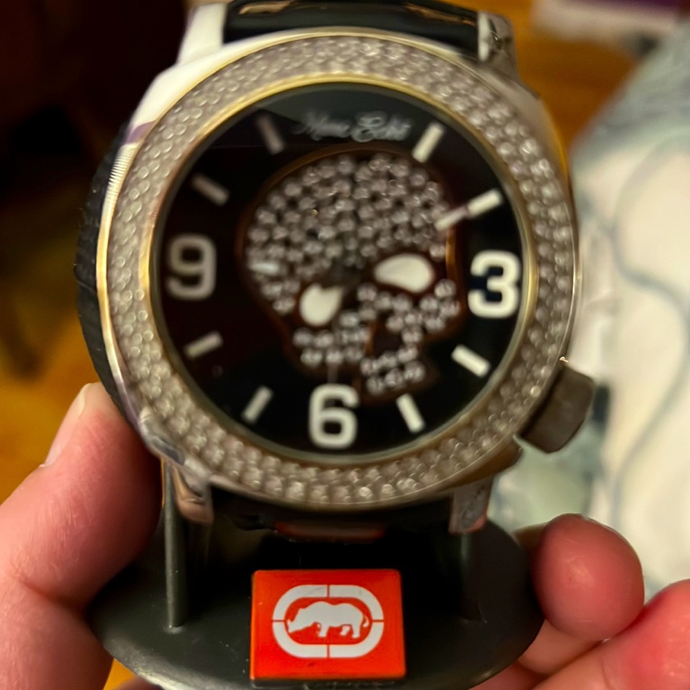 Mark Ecko large face skull watch for men/women turned off right now
